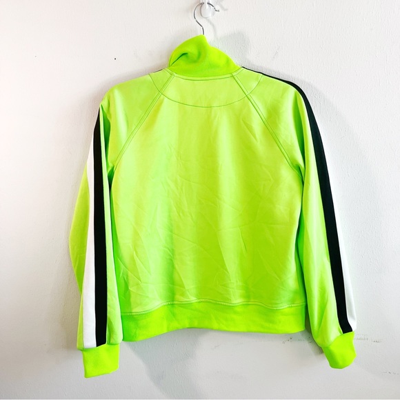 Pam & Gela Jacket; Solid Track Jacket in Lime w/ Black & White Stripes Sz M GUC - Picture 10 of 12